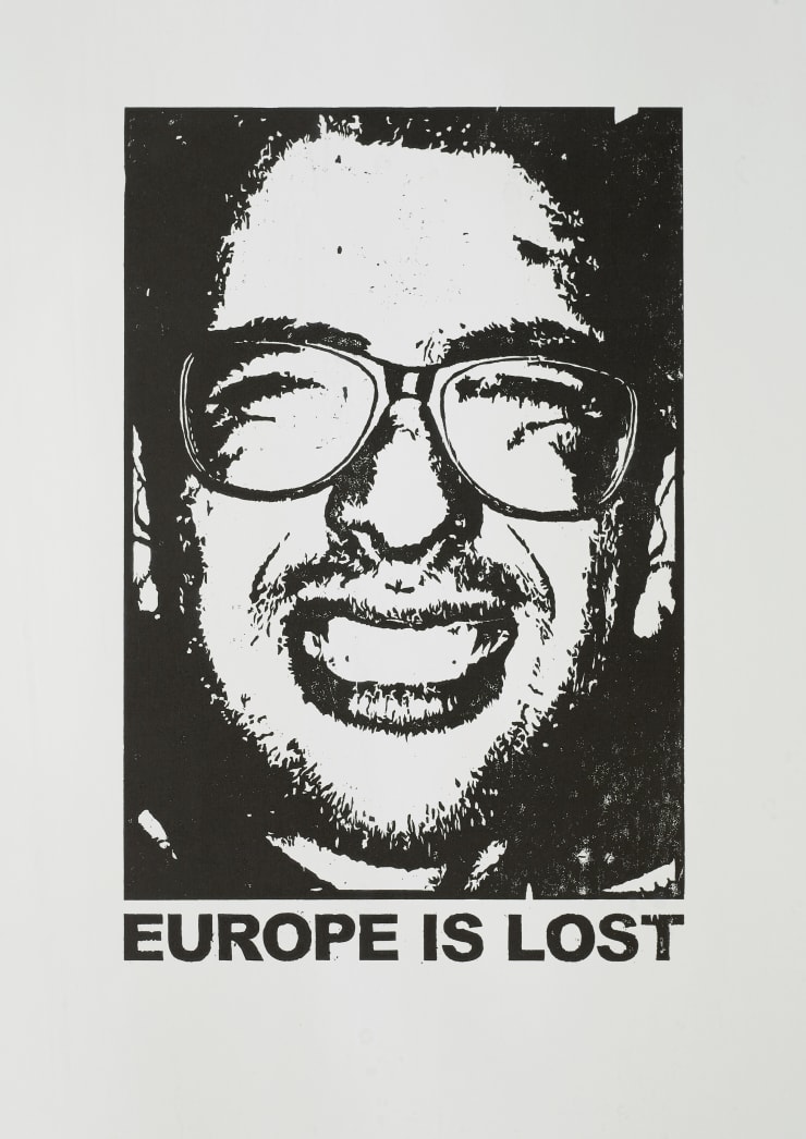 Jonas Höschl Europe is Lost 2, 2018 Holzschnitt 50 x 70 cm 19 3/4 x 27 1/2 in Edition of 10 (#5/10) (Edition record)