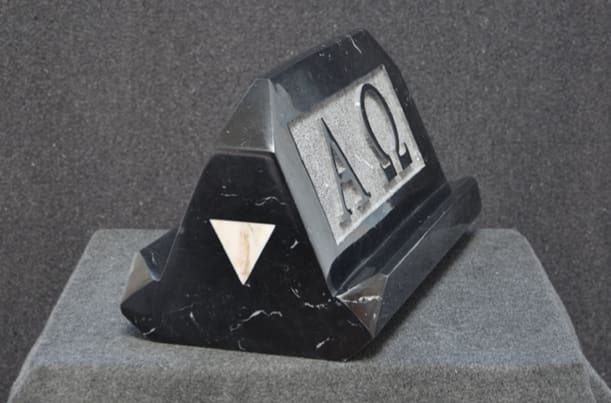 Markus Redl Stein 159-160 [Wendemittel II], 2021 Bianco Carrara marble, Nero Belgio, Rosa Aurora 120 x 60 x 30 cm 47 1/4 x 23 5/8 x 11 3/4 in