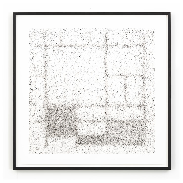 Maximilian Prüfer Composition avec bleu, rouge, jaune et noir, 2019 Fly-Behavior Hadern-Paper 69.8 x 69.8 cm 27 1/2 x 27 1/2 in