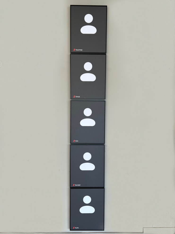 Richie Culver Family Portrait, 2023 Acrylic and latex on canvas 5 works, each 50 x 40 cm 19 3/4 x 15 3/4 in