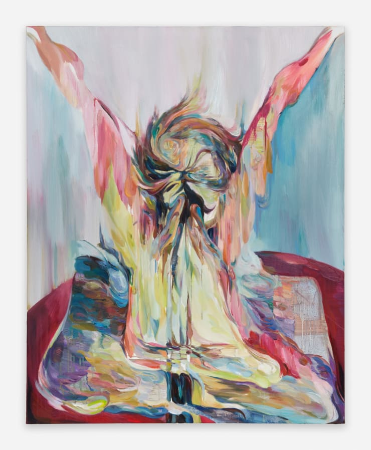 YaYa Yajie Liang There shall be a fire that knows the naming of you, and in the presence of the strangling fruit, its dark flame shall acquire every part of you that remains, 2024 Oil on canvas 100 x 80 cm.; 39 3/8 x 31 1/2in photo credits to Eva Herzog Studio