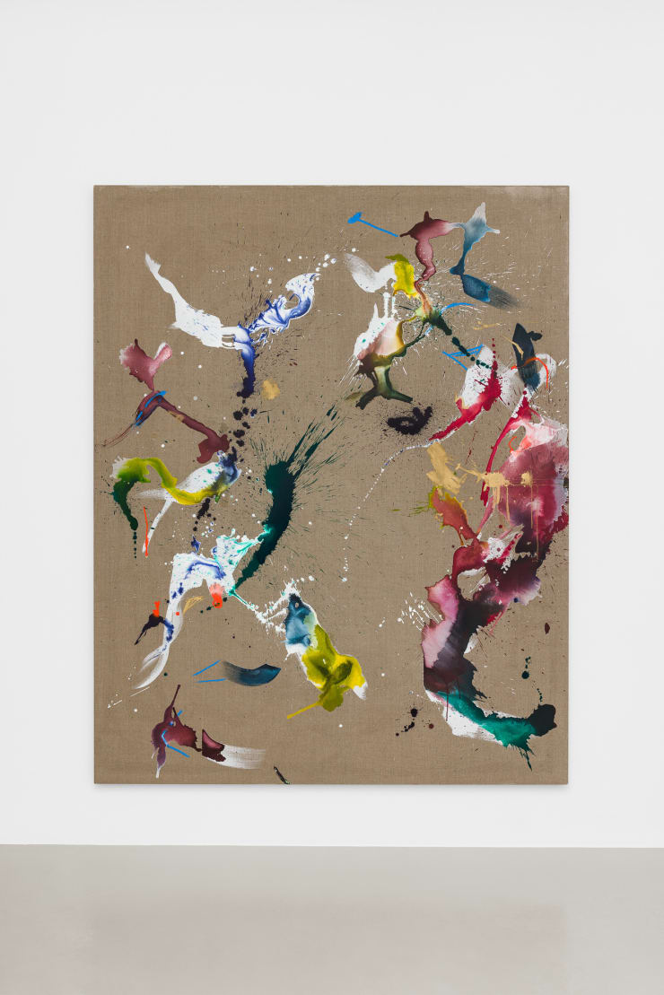Alicia Viebrock Luteal hell in cute, 2024 acrylic and ink on linen 240 x 190 cm 94 1/2 x 74 3/4 in