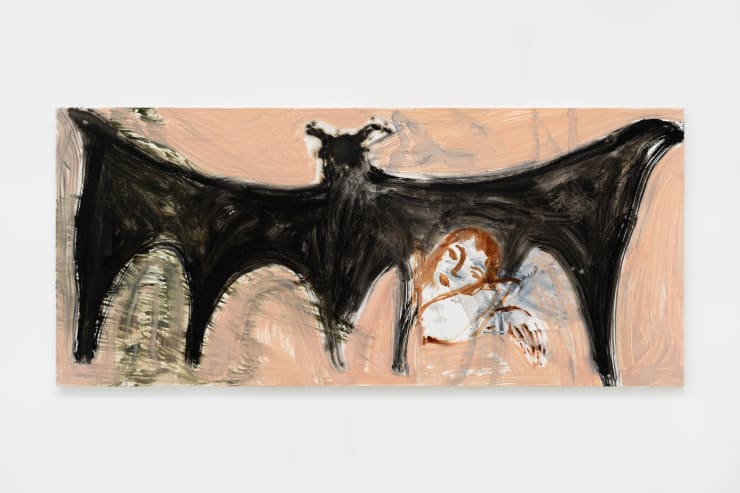 Faye Wei Wei Beautiful Bat (Night Spreads Like Ink), 2022 Oil on Canvas 81 x 183 cm 31 7/8 x 72 1/8 in