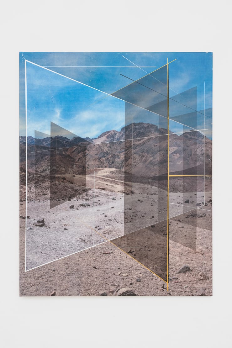 Rodrigo Valenzuela New Land C003, 2025 signed at the back Acrylic and Toner on Canvas 151.5 x 120 cm 59 5/8 x 47 1/4 in