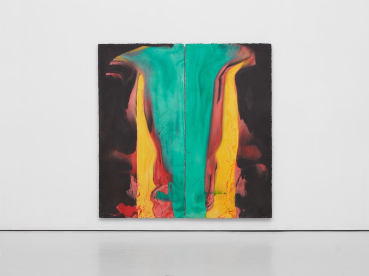 Harminder Judge Untitled (orchid, chest), 2023 plaster, polymer, pigment, scrim, oil 200 x 203 x 4 cm 78 3/4 x 79 7/8 x 1 5/8 in
