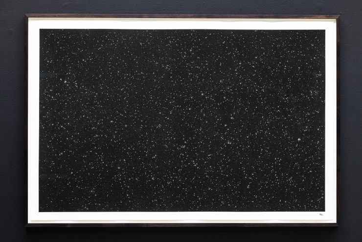 Maximilian Prüfer Rainpicture 1.03.23, 2023 Front Meteorite stain; American walnut; archival board; hardboard; Artglas 3mm UV 92% 105 x 160 cm 41 3/8 x 63 in