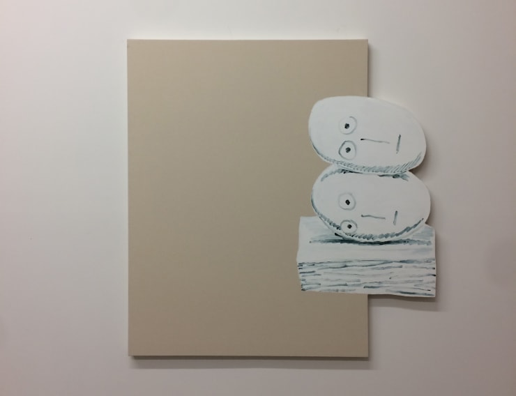 James English Leary Entrance (Heads on Chopping Block), 2016 Acrylic on shaped canvas 137.2 x 119.4 cm 54 x 47 in