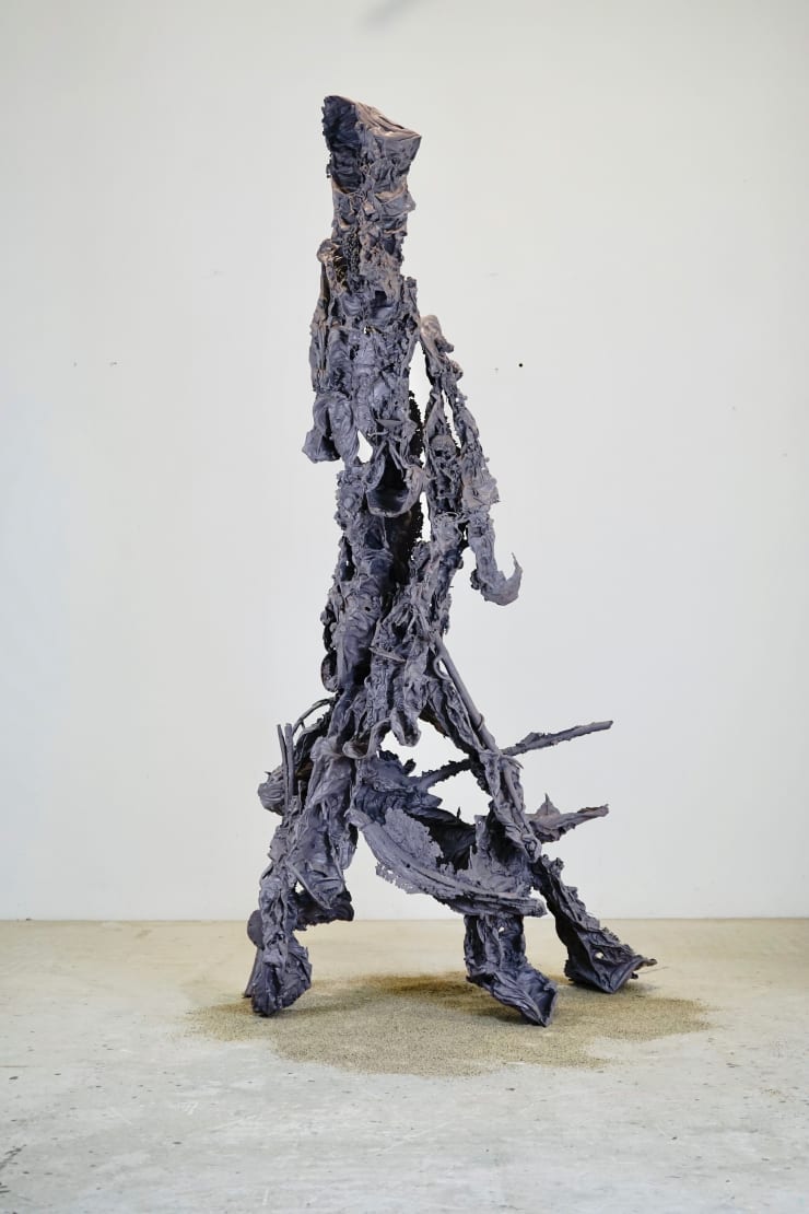 Karl Karner I eat with my bird, 2024 aluminum, swarovski glitter 130 x 90 x 260 cm 51 1/8 x 35 3/8 x 102 3/8 in