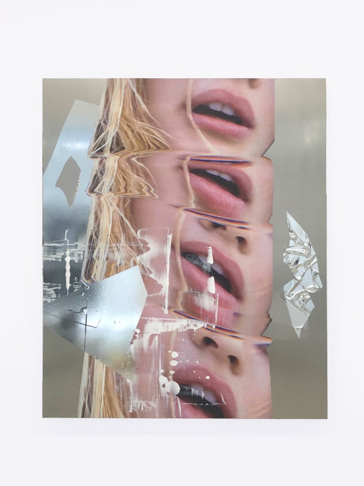 Hannah Perry Distractions, 2018 Digital print, car heat wrap, paint, car lacquer on aluminium 120 x 99 cm 47 1/4 x 39 in