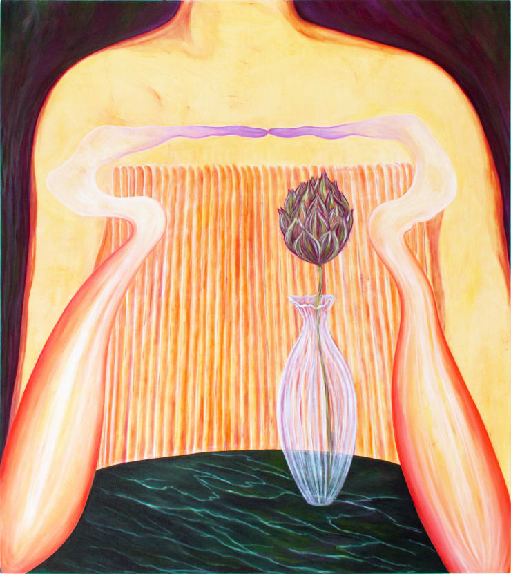 Sarah Bechter Untitled (somebody with an artichoke), 2021 oil on canvas 170 x 150 cm 66 7/8 x 59 1/8 in