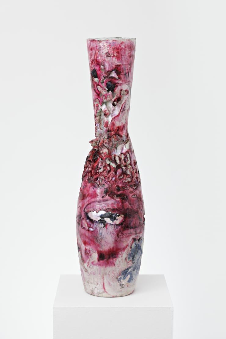 Lindsay Lawson Wrangler, 2015 jean, short, packing peanuts, charcoal, wire mesh,plaster,pigment, resin 81 x 19 cm