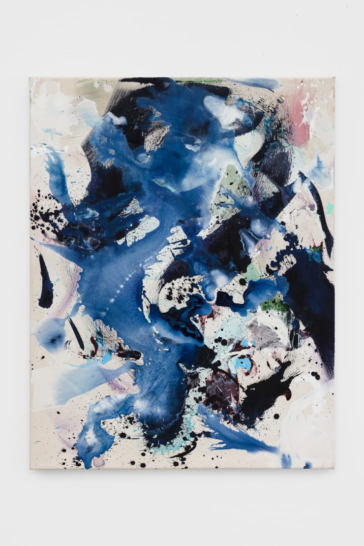Alicia Viebrock No Title in blue , 2024 acrylic and ink on canvas 90 x 70 cm 35 3/8 x 27 1/2 in