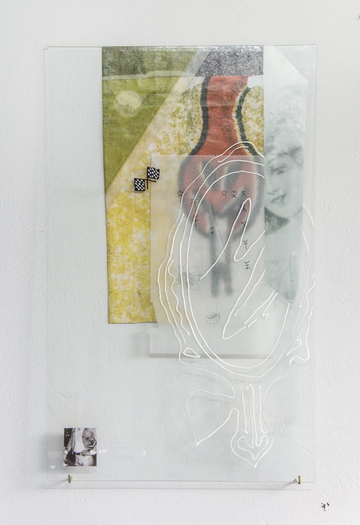 Nana Mandl my very own muse I, 2019 mixed media on glass 80 x 50 cm 31 1/2 x 19 3/4 in