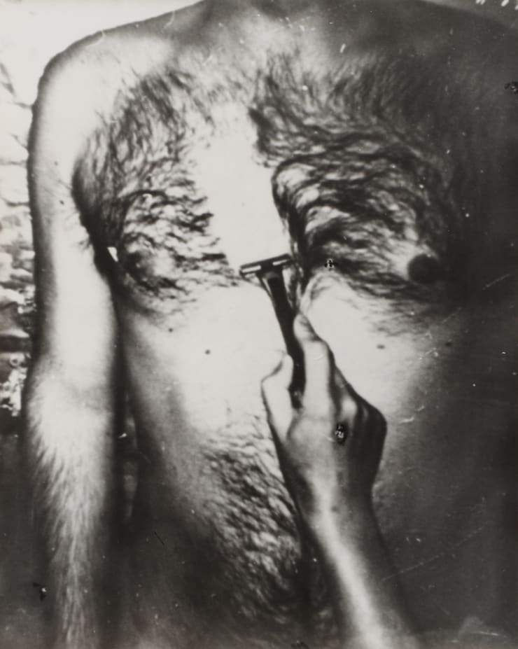 VALIE EXPORT Zyklus zur Zivilisation. Zur Mythologie der zivilisatorischen Prozesse. Fotomappe mit einem Vorwort von Günter Brus, Edition Kurt Kalb, Wien, 1972 Gelatin silver print on baryta paper 50 x 40 cm 19 3/4 x 15 3/4 in Ed. 9/30