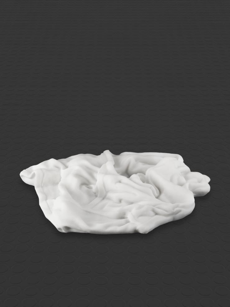 Reza Aramesh ACTION 270, Texas Department of Criminal Justice 2 February 1995 PROGRESSION #23, 2023 Carved and hand polished Bianco Michelangelo marble 34 x 29 x 5 cm 13 3/8 x 11 3/8 x 2 in