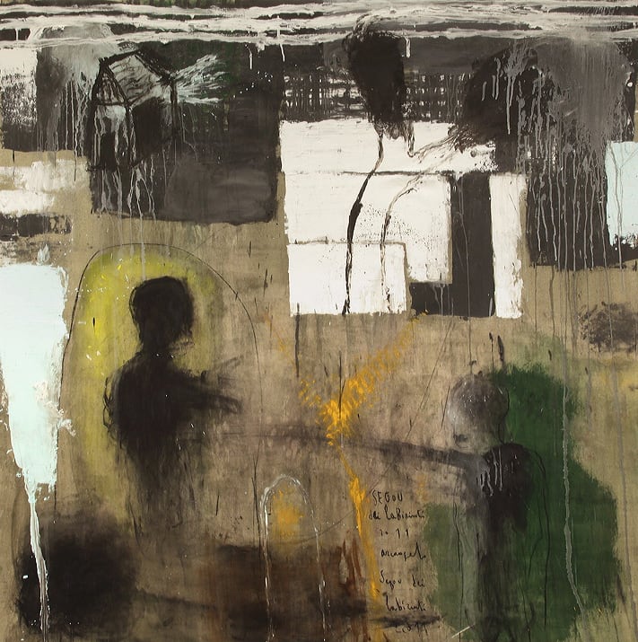 Arcangelo, Sègou dei labirinti, 2011, tecnica mista su tela, cm 175x175
