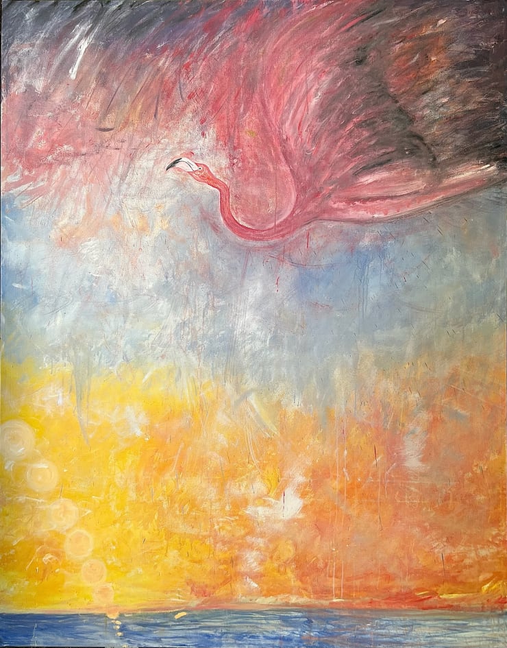 Mac James, Stormy Flamingo, 2024