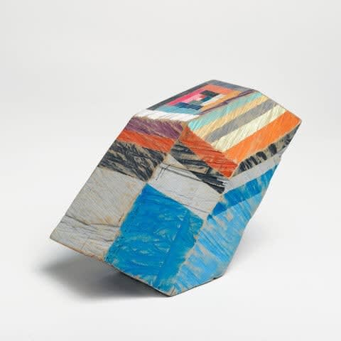 Clark Derbes Quilting Bee, 2020 carved, polychromed sugar maple 8 x 10 x 6 1/2 inches