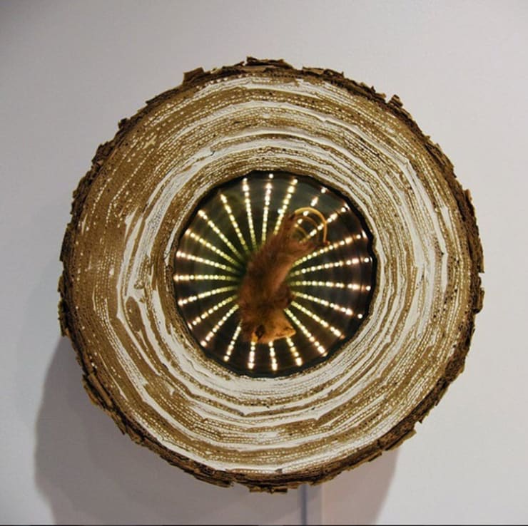 Joseph Peragine Opossum Infinity Mirror, 2016 mixed media