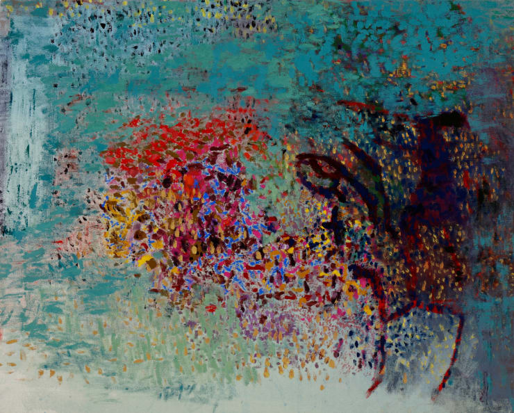 Kim Ouellette Duo, 2025 sumi ink, acrylic on canvas 40 x 32 inches