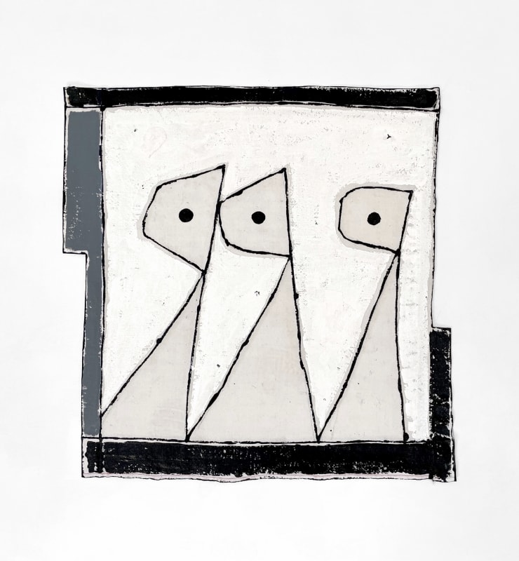 Deb Lawrence Know Her, No. 44, 2022 acrylic on antique linen 27 x 27 inches, framed