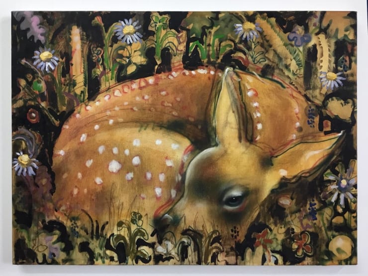 Joseph Peragine Sleepy Fawn, 2018 acrylic and oil on canvas 32 x 44 inches