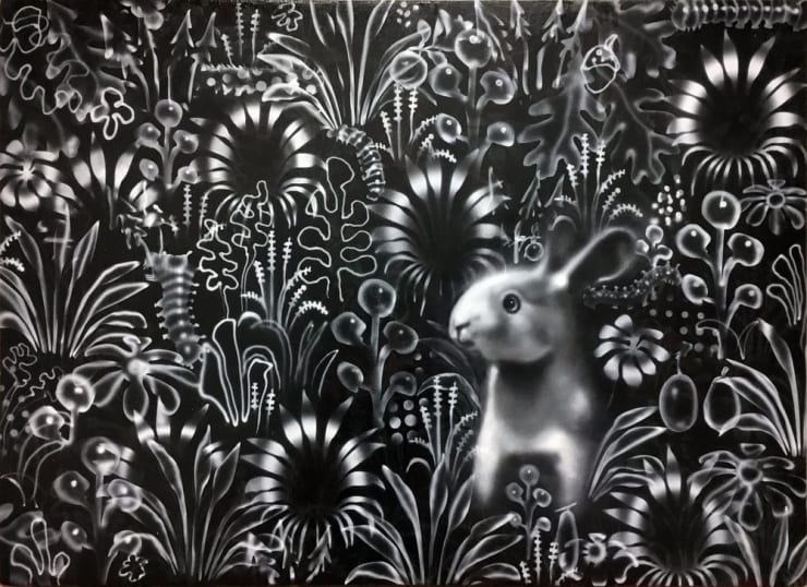 Joseph Peragine Black Meadow 2, 2018 acrylic and oil on canvas 32 x 44 inches