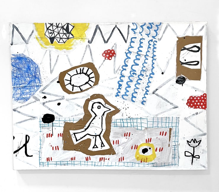 Deb Lawrence Walk in the Park No. 11, 2021 mixed media on collaged canvas 36 x 48 inches