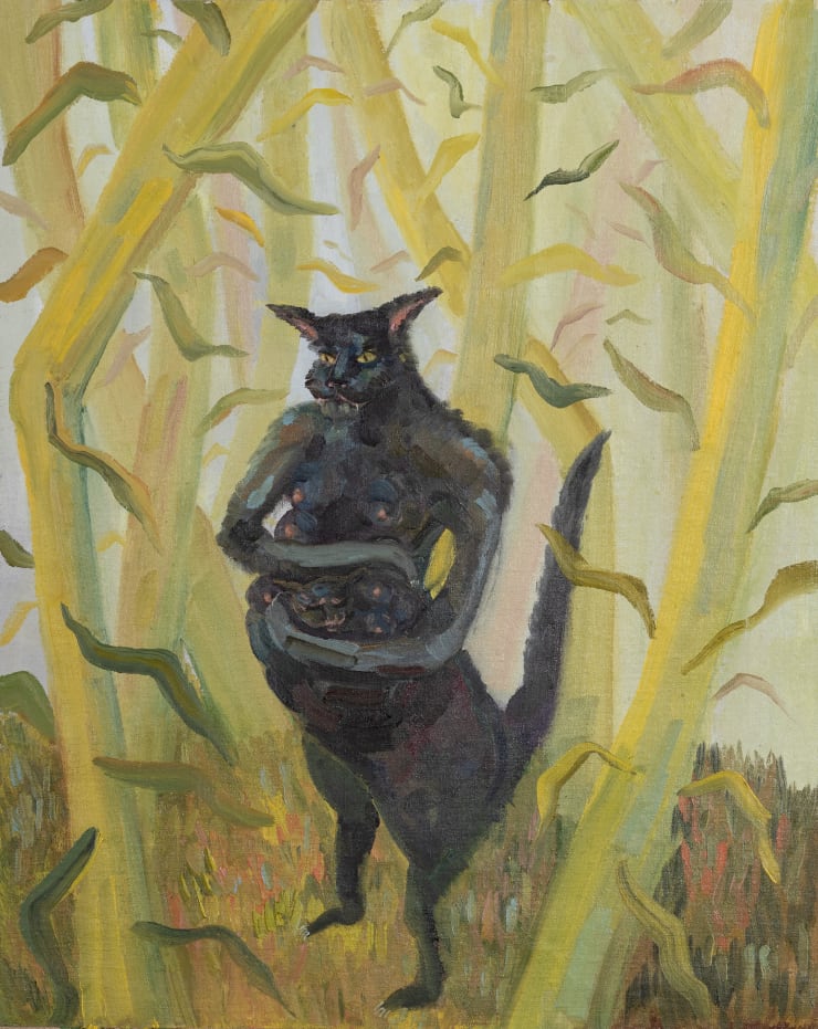 María Korol Autorretrato como madre de Pupz (Self Portrait as Mother of Pupz), 2023 Oil on linen 20 x 16 inches