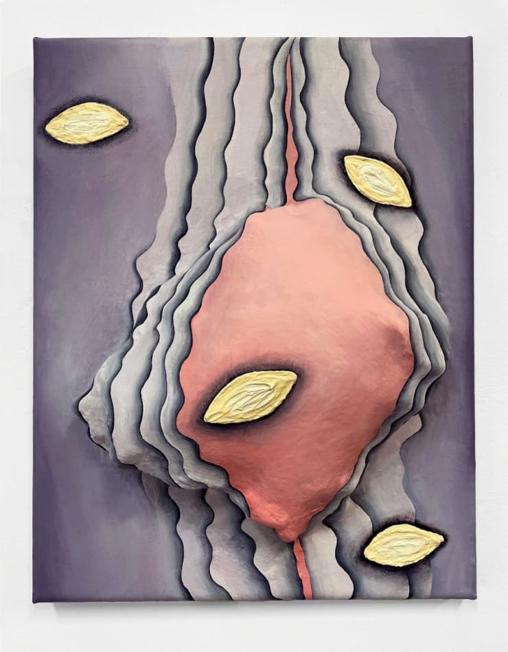 Michelle Carla Handel Slip, 2021 oil and ceramic on canvas 11 x 14 inches