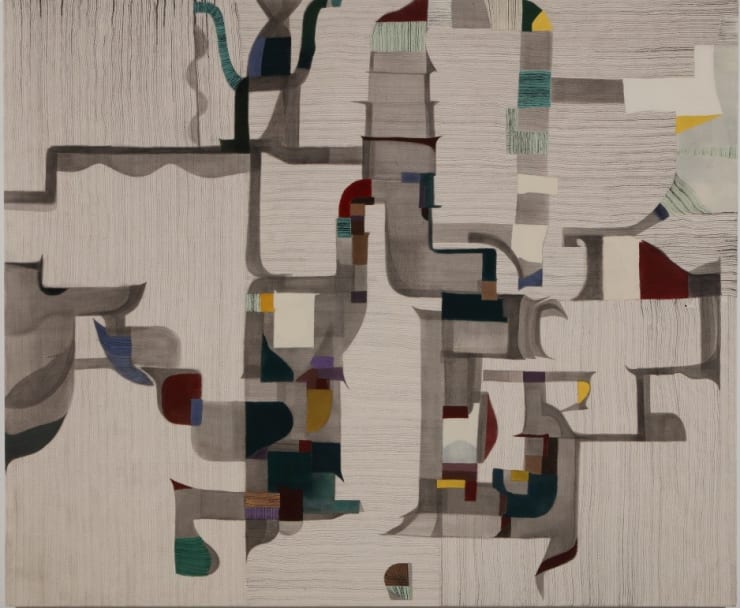 Kim Ouellette Doodle, 2022 sumi ink and acrylic on canvas 50 x 60 inches