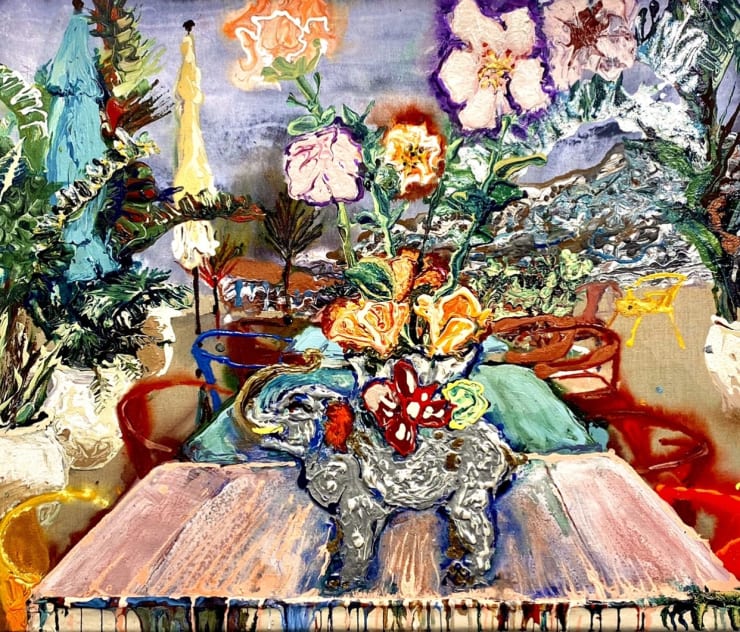 Lizbeth Mitty Painted Table, 2021 acrylic on canvas 30 x 36 inches