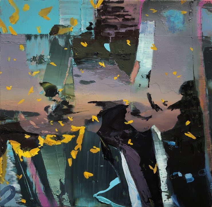 Benjamin Britton What hope alone announces, 2021 oil and acrylic on canvas over panel 12 x 11.75 inches