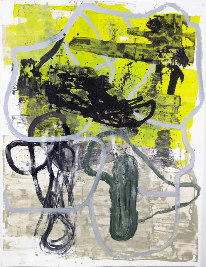 Deborah Dancy The Weight of a Million Black Stars #11, 2020 acrylic and black crushed stone on paper 50 x 38 inches