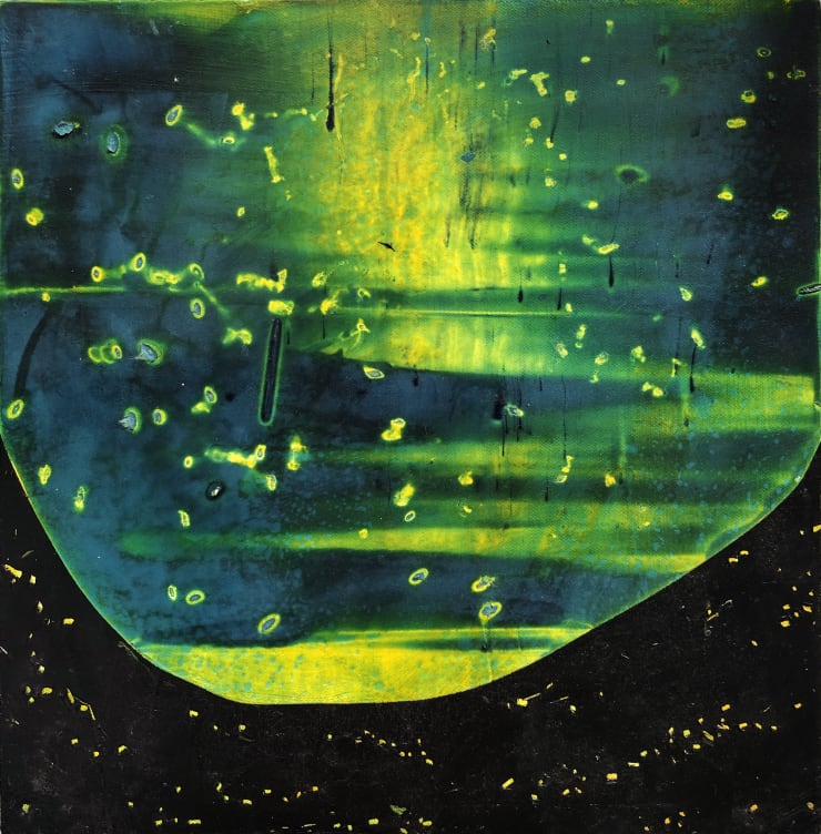 Benjamin Britton Rewarded with the snickering cosmos, 2020 oil and acrylic on canvas over panel 12 x 11.75 inches