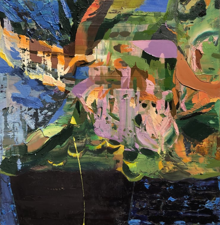 Benjamin Britton Ready for the magic, 2021 oil and acrylic on canvas over panel 12 x 11.75 inches