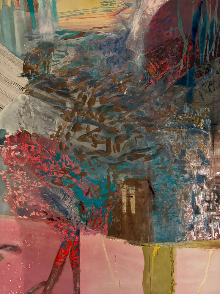 Kim Ouellette Perfect Pink, 2024 acrylic, sumi ink, on raw canvas 68 x 52 inches