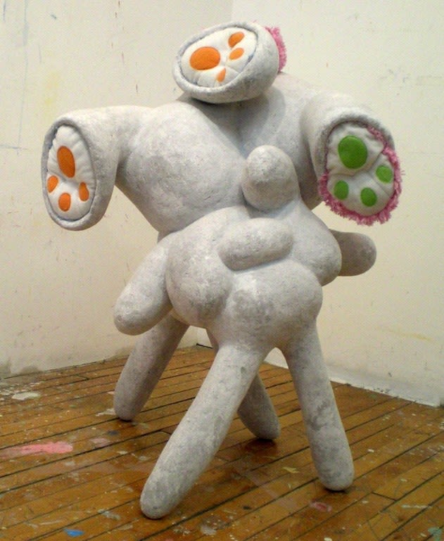 David Humphrey Bunnies, 2008 celluclay and hydrocal on plush 37 x 22 x 22 inches