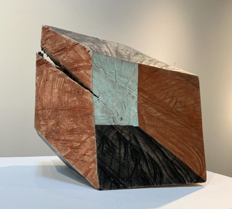 Clark Derbes Untitled 34, 2020 carved, polychromed sugar maple 19 1/2 x 8 x 9 1/2 inches