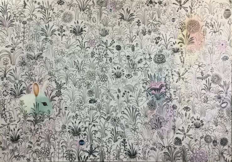 Joseph Peragine Pink Meadow 1, 2018 acrylic and oil on canvas 96 x 144 inches