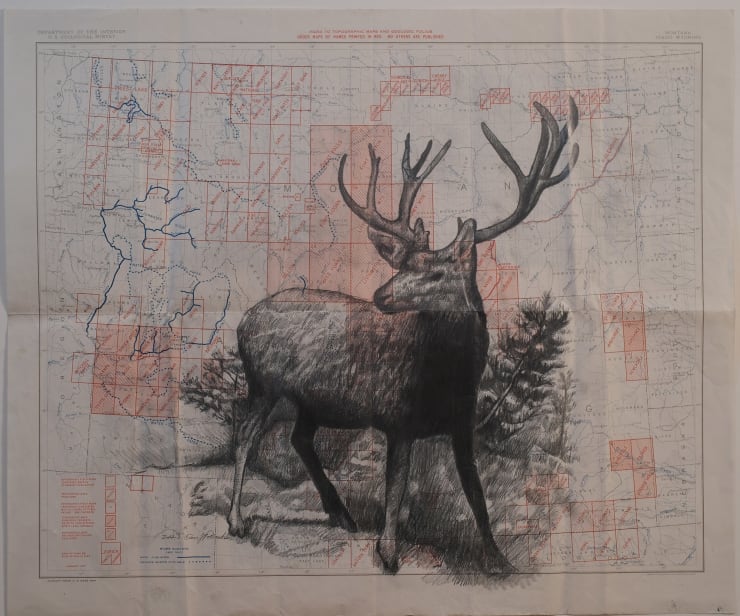 Don Pollack Montana Development, 2024 graphite on paper, artist made frame 29 x 30 inches