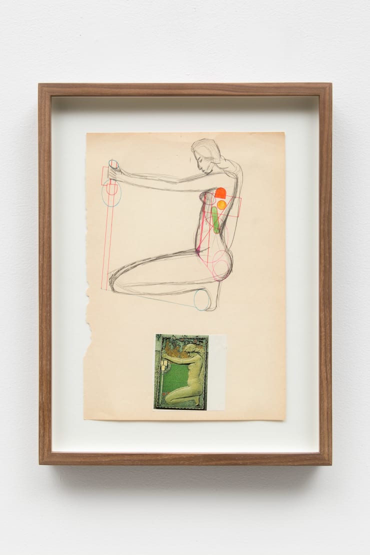 Susan Cianciolo Sketch from Run 11, 2001 Collage, pen and pencil on paper 29.21 x 20.32 cm 11 1/2 x 8 in 38.42 × 29.85 × 3.81 cm (framed) 15 1/8 x 11 3/4 x 1 1/2 in (framed)