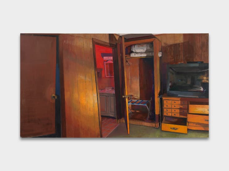 Michelle Uckotter Interior 1, 2024 oil pastel on panel 116.84 x 210.82 x 4.5 cm 46 x 83 x 1 3/4 in