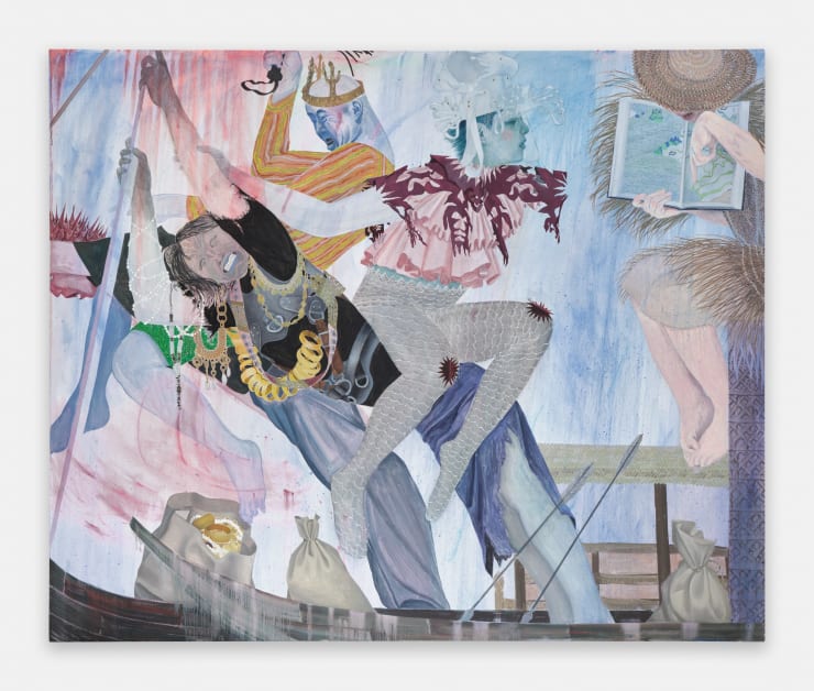 Ding Shilun Heist, 2024 Oil on linen 190 x 230 cm 74 3/4 x 90 1/2 in