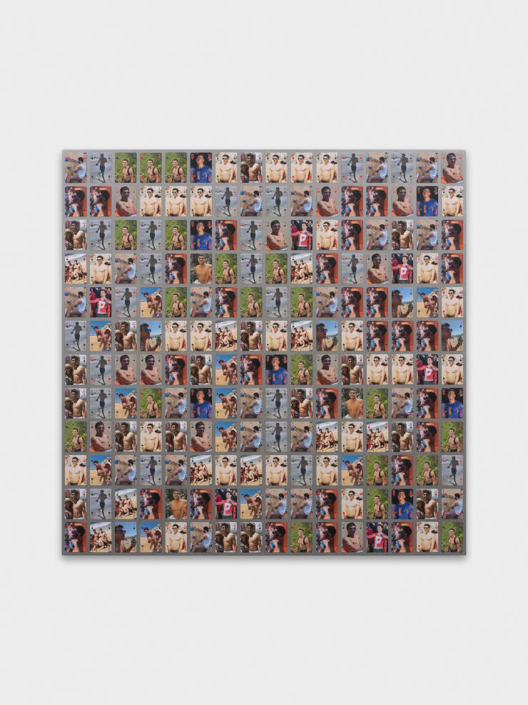 Mitchell Anderson A Song About Myself, 2024 Playing cards and dispersion on panel 119.8 x 119.4 x 5 cm 47 1/8 x 47 x 2 in