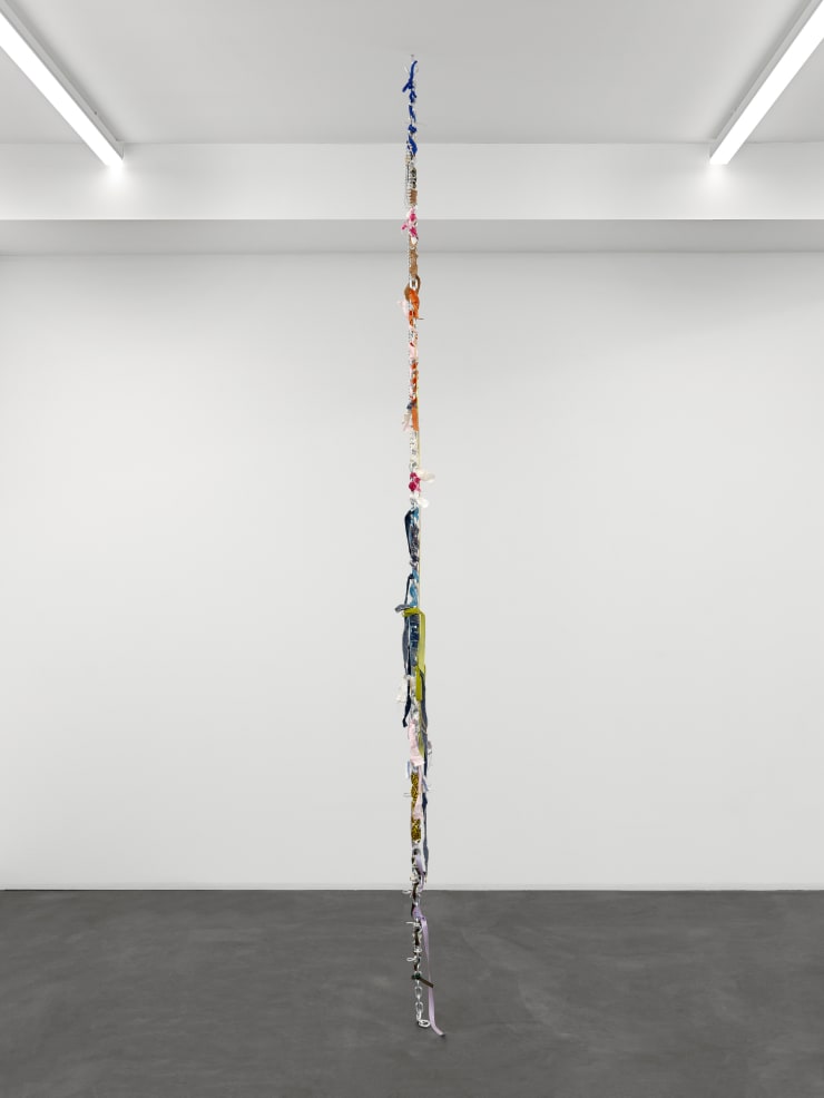 Sitara Abuzar Ghaznawi Family Intervention (Emma), 2021 Fabric, mixed media and steel 300 x 20 cm 118 1/8 x 7 7/8 in