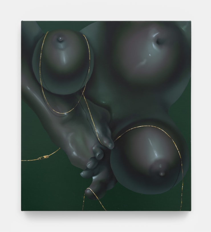 Sarah Slappey Green Torso with Necklace, 2024 Oil and acrylic on canvas 71.1 x 63.5 x 4.4 cm 28 x 25 x 1 3/4 in