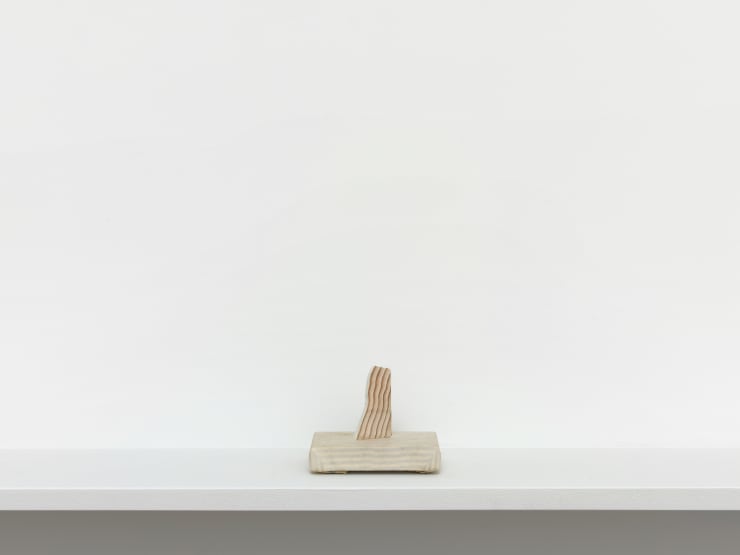 Eric Oglander Man of Letters, 2022 Plywood, Fabric from Button Down Shirt, Goatskin, Pine and Epoxy 7.6 x 10.2 x 7.6 cm 3 x 4 x 3 in