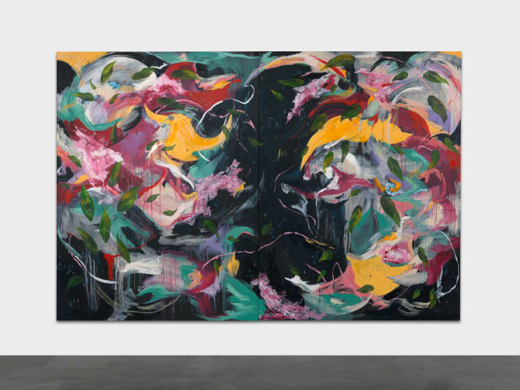 Michaela Yearwood-Dan What’s the use in yearning, 2021 Acrylic, Oil and Swarovski crystals on canvas 2 200 x 150 cm canvas panels 78 3/4 x 118 1/8 in
