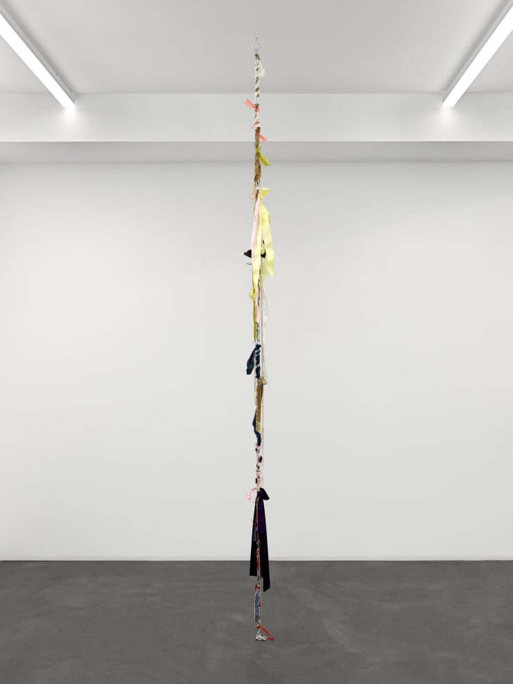 Sitara Abuzar Ghaznawi Family Intervention (Sophia), 2021 Fabric, mixed media and steel 300 x 20 cm 118 1/8 x 7 7/8 in